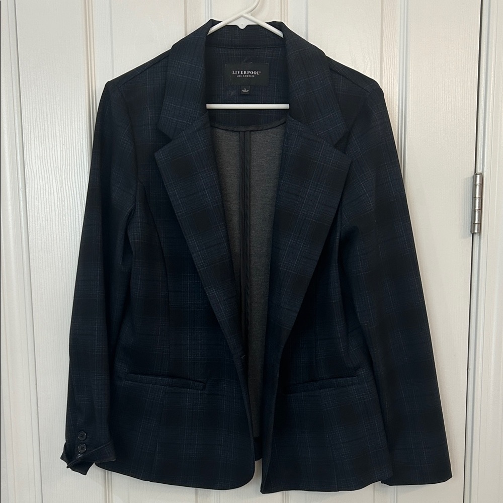 Liverpool Women's Dark Plaid Blazer